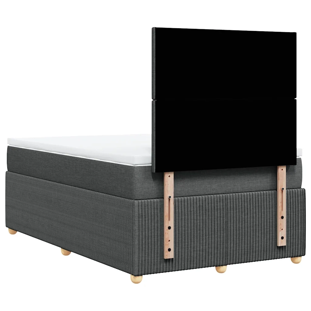 Giroletto a Molle con Materasso Grigio Scuro 120x200 cm Tessuto