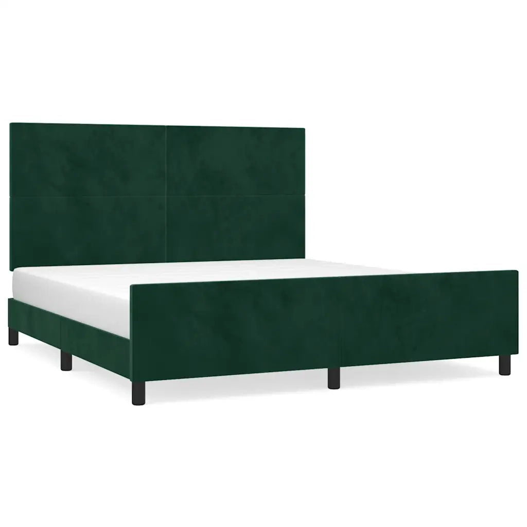 Giroletto senza Materasso Verde Scuro 160x200 cm in Velluto 3125644
