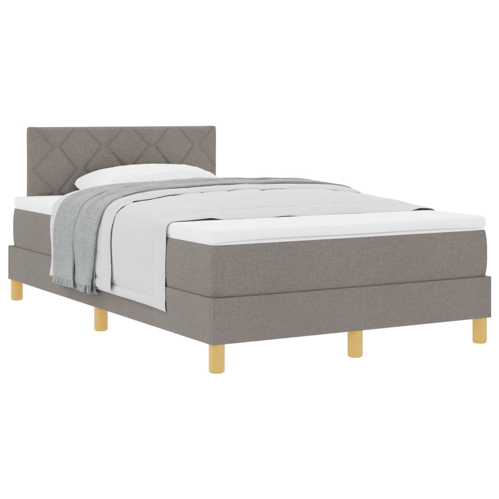 Letto Box Spring con Materasso Tortora 120x200 cm Stoffa