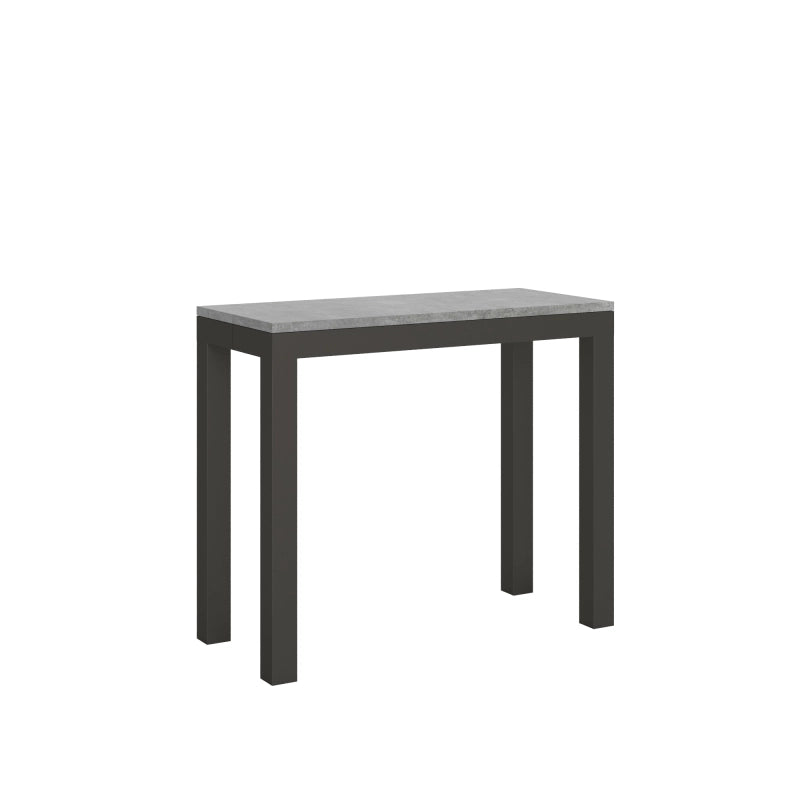 Consolle allungabile 90x40/300 cm Everyday Evolution telaio Antracite - Cemento
