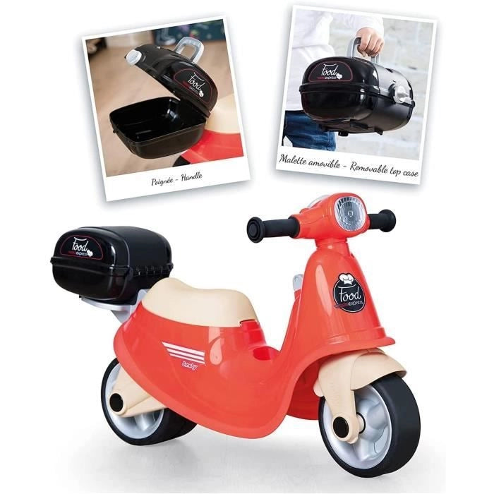 Smoby - Porta Monopattino Food Express - Per Bambini Da 18 Mesi - Ruote Silenzioso - Portapacchi - Custodia Rimovibile