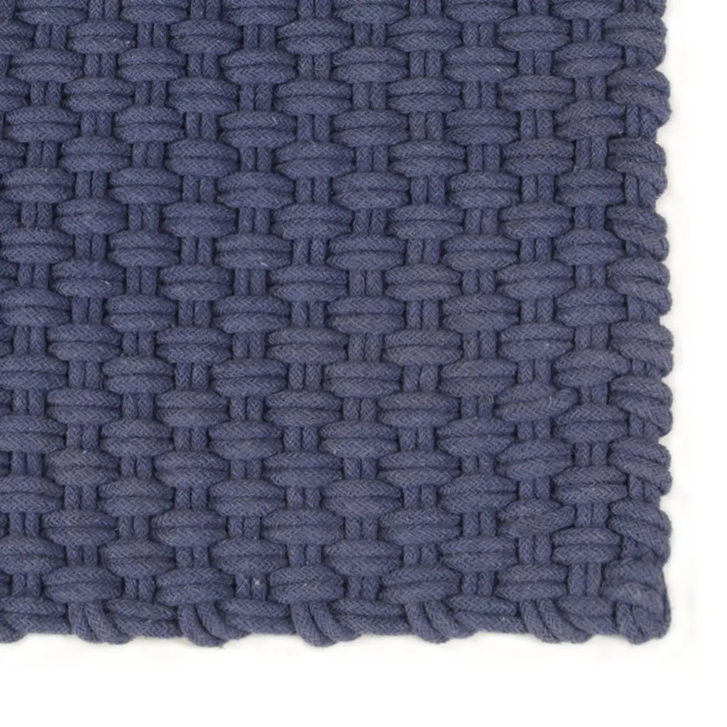 Tappeto del soggiorno | Tappeto Rettangolare Blu Marino 180x250 cm in Cotone