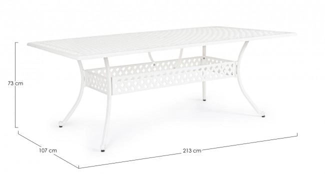 Tavolo da Giardino 213x107x73 cm in Alluminio Bianco