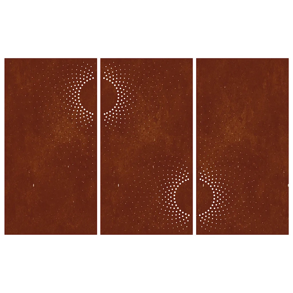 Decorazioni Muro da Giardino 3 pz 105x55 cm Sole Acciaio Corten CFW9829765