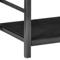 Portalegna da Interno ed Esterno in Metallo a 2 Ripiani, Porta Legna per Interni, Paletta, Scopa, Attizzatoio e Pinza, 40x30x74.5 cm, Nero