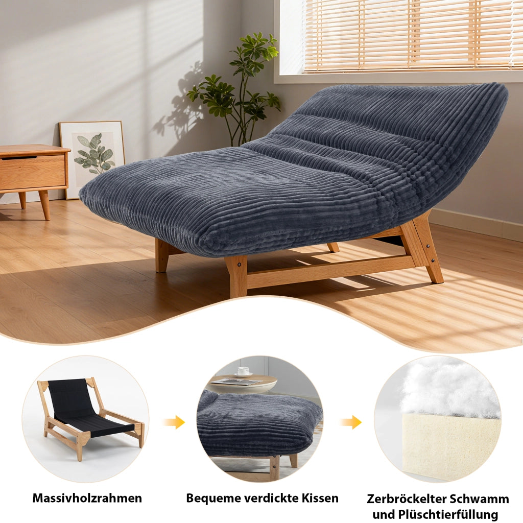 POLTRONA Beanbag per adulti 84x62x22 cm in corduroy grigio