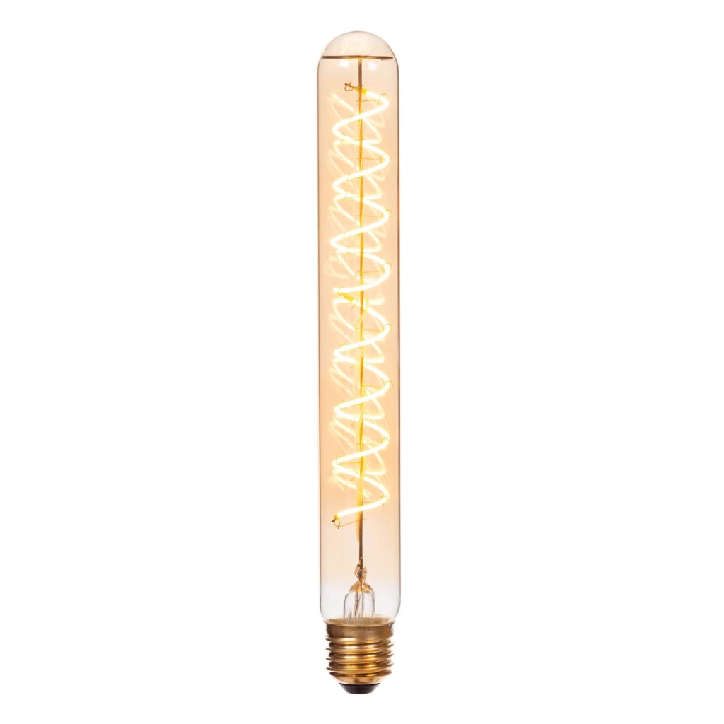 Lampadina LED filamento tubo ambra E27 2200K Lucide