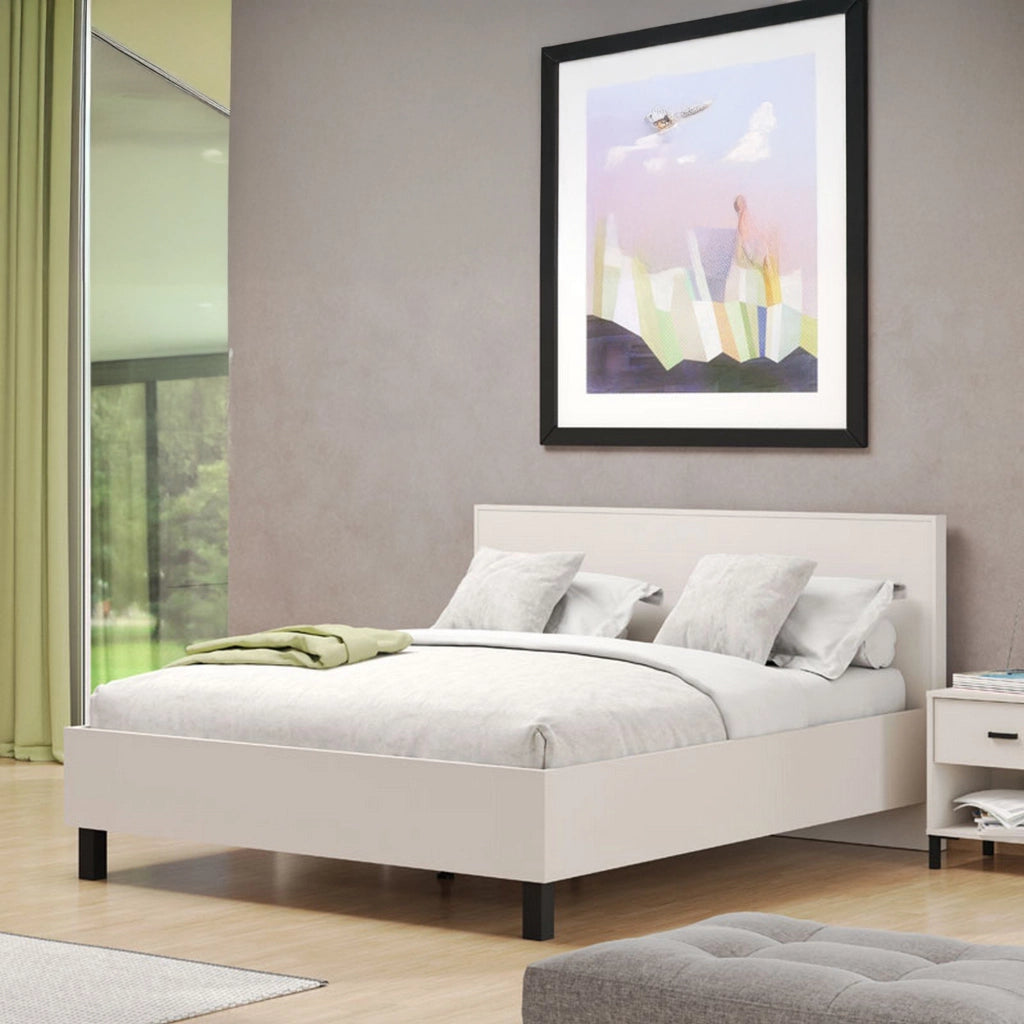 Letto Matrimoniale Coazze, Letto Matrimoniale Dimensione Materasso 160x200 cm, Beige