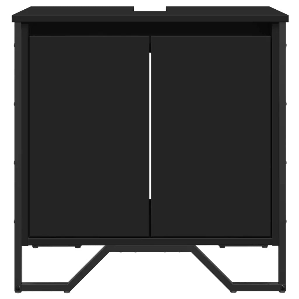 Mobile Lavabo Bagno Nero 60x35x60 cm in Truciolato