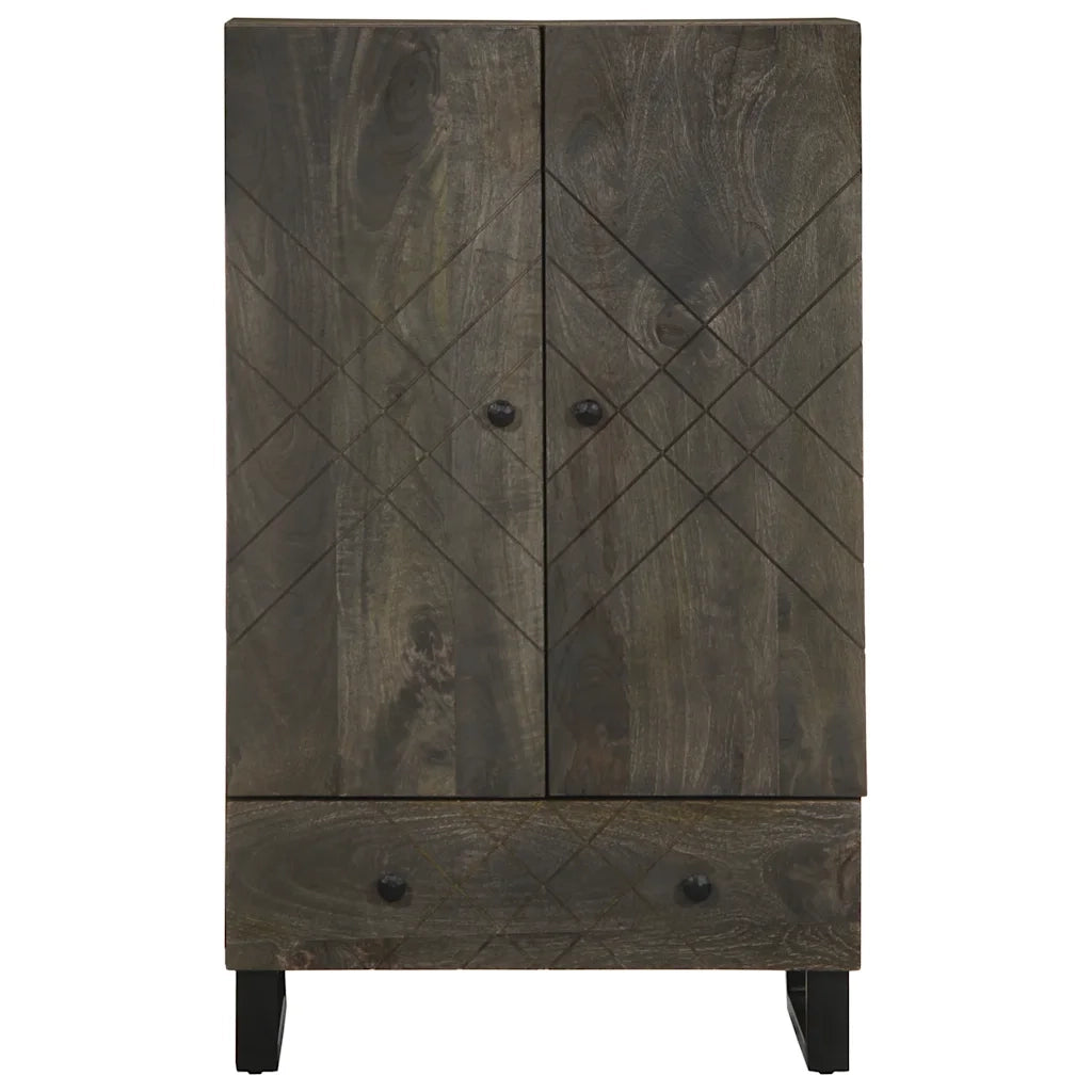 Credenza Nera 60x33x100 cm in Legno Massello di Mango 4017714