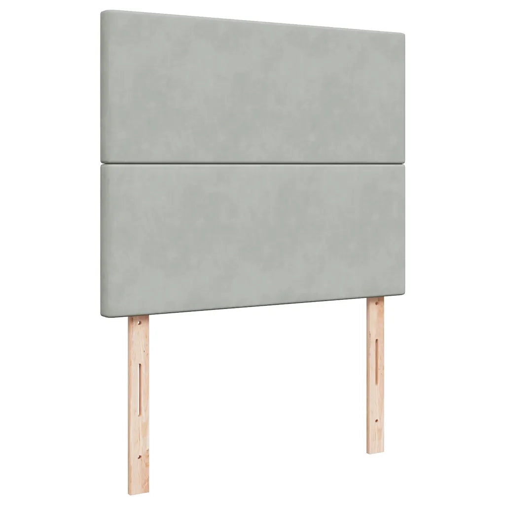 vidaXL Giroletto a Molle con Materasso Grigio Chiaro 120x190cm Velluto
