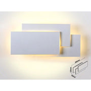 Applique Lampada LED da Muro 12W 4000K Carcassa Grigia Rettangolare con Forme Sovrapposte IP20 SKU-8207