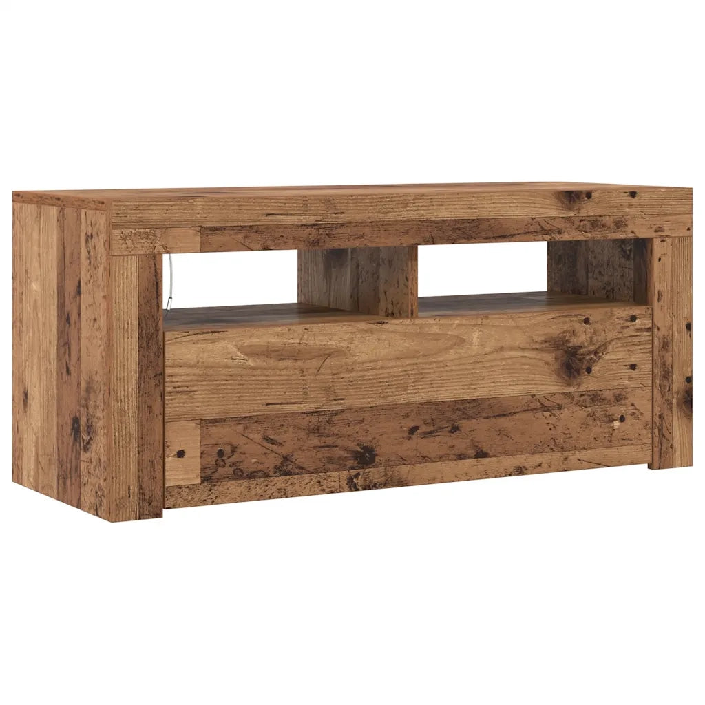Mobile Porta TV con LED Legno Antico 90x35x40 cm Multistrato