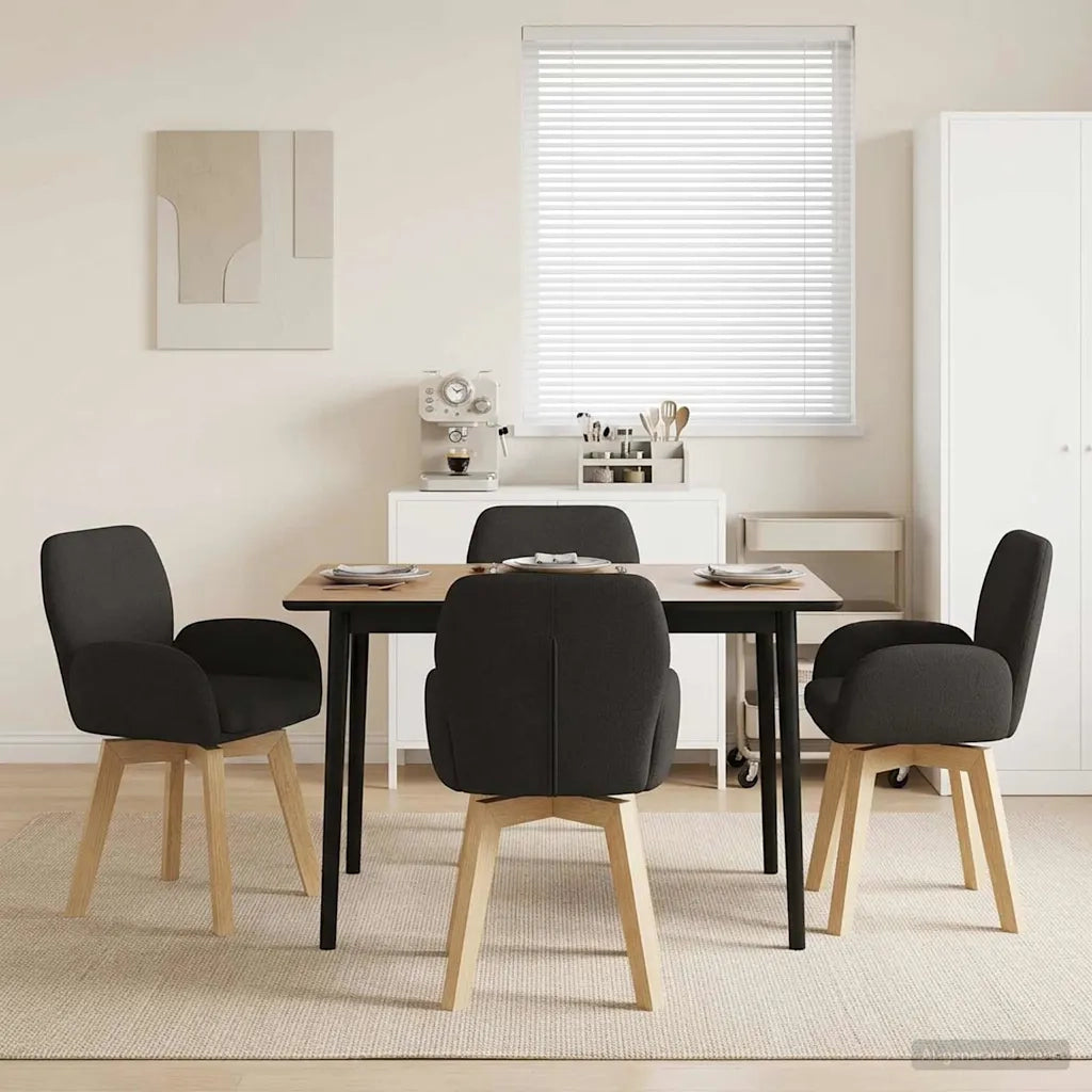 Sedie da pranzo girevoli 4 pcs Bouclé Nero 54 x 58 x 87 cm 3428287