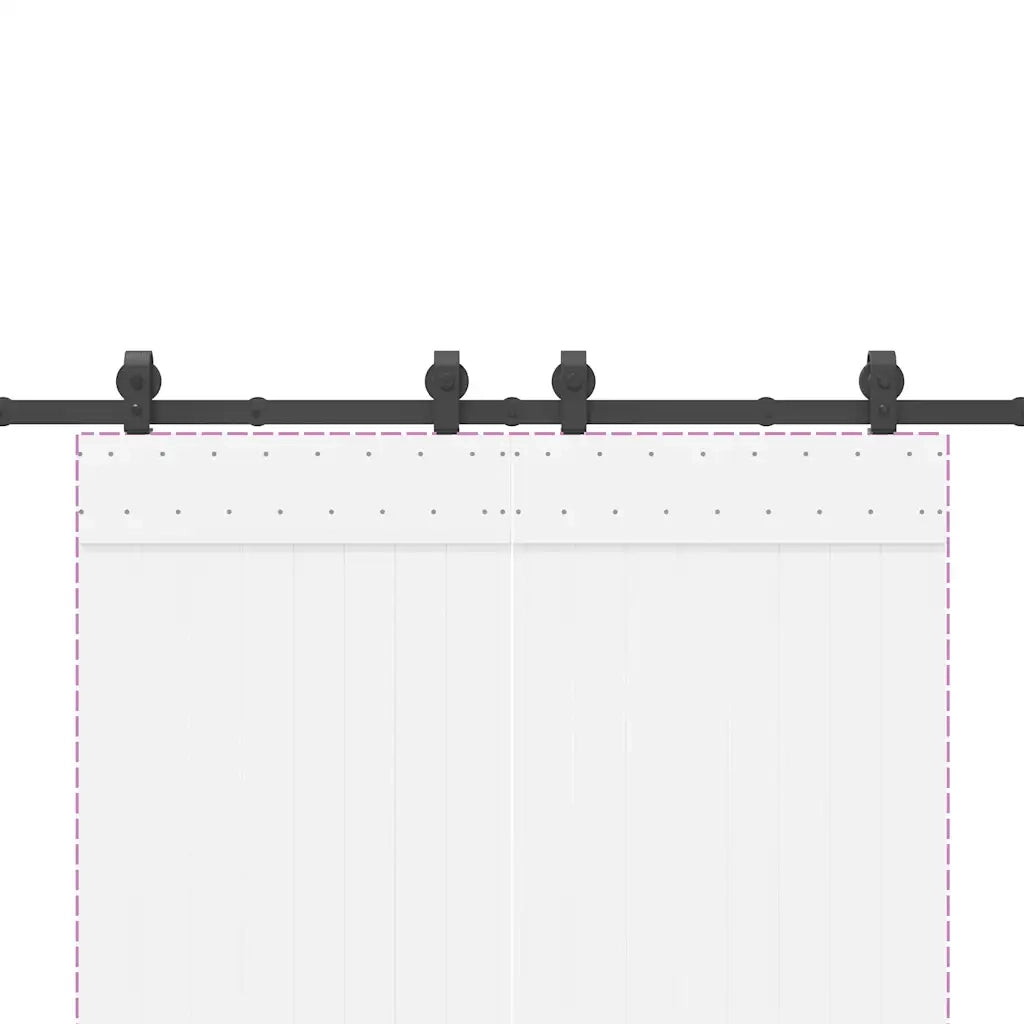 Kit di Binari per Porte Scorrevoli 200 cm Acciaio Nero CFW5440403