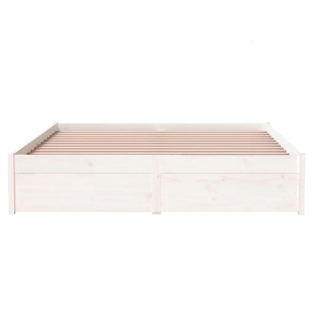 Giroletto-Struttura Letto Bianco in Legno Massello 140x200 cm 165757
