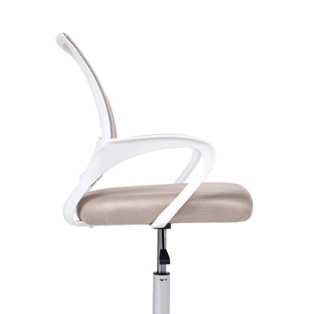 Sedia girevole da ufficio con schienale reclinabile regolabile in altezza beige moderna ufficio in casa