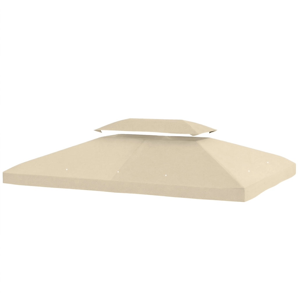 Toldo da giardino 4x3 m ¨C zephmum ¨C bianco crema, doppio tetto, fori di drenaggio