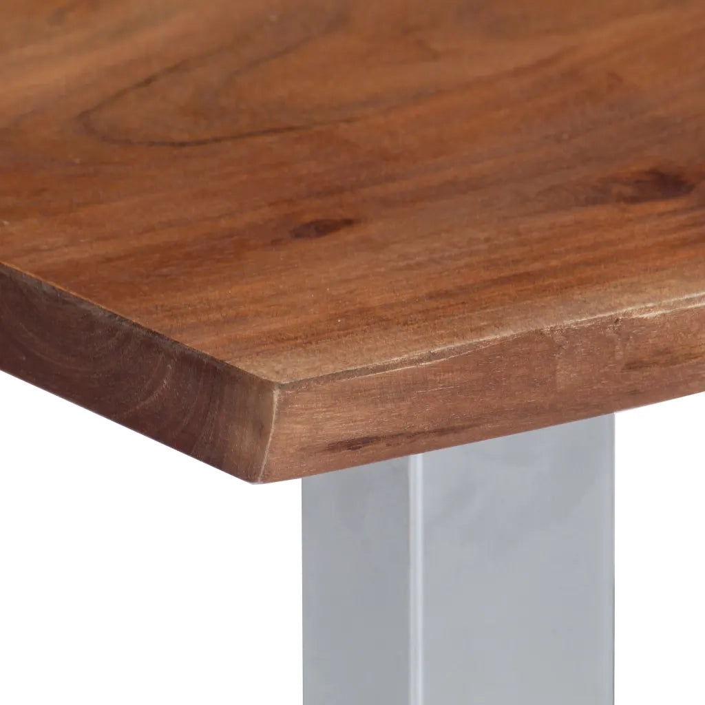 Tavolino da CaffÃ¨ con Bordi Vivi 60x60x40 cm in Massello Acacia cod mxl 27777