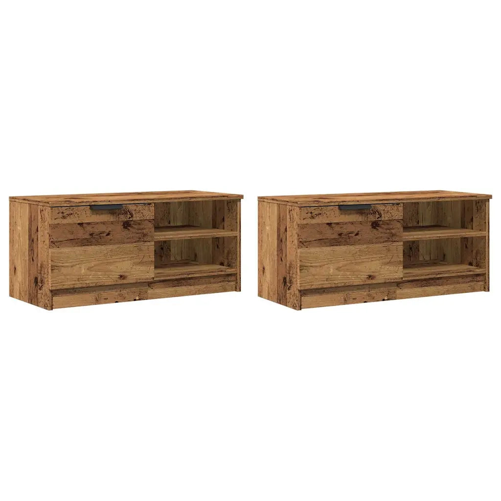 Mobili Porta TV 2 pz | Armadietto TV | Mobile Porta TV Legno Vecchio 80x35x36,5 cm in Truciolato