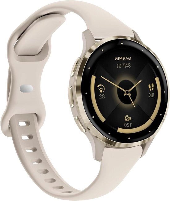 Cinturino sportivo in silicone 18mm compatibile con Garmin Venu 3S/Vivoactive 4S/Venu 2S/Vivomove 3S - Nero