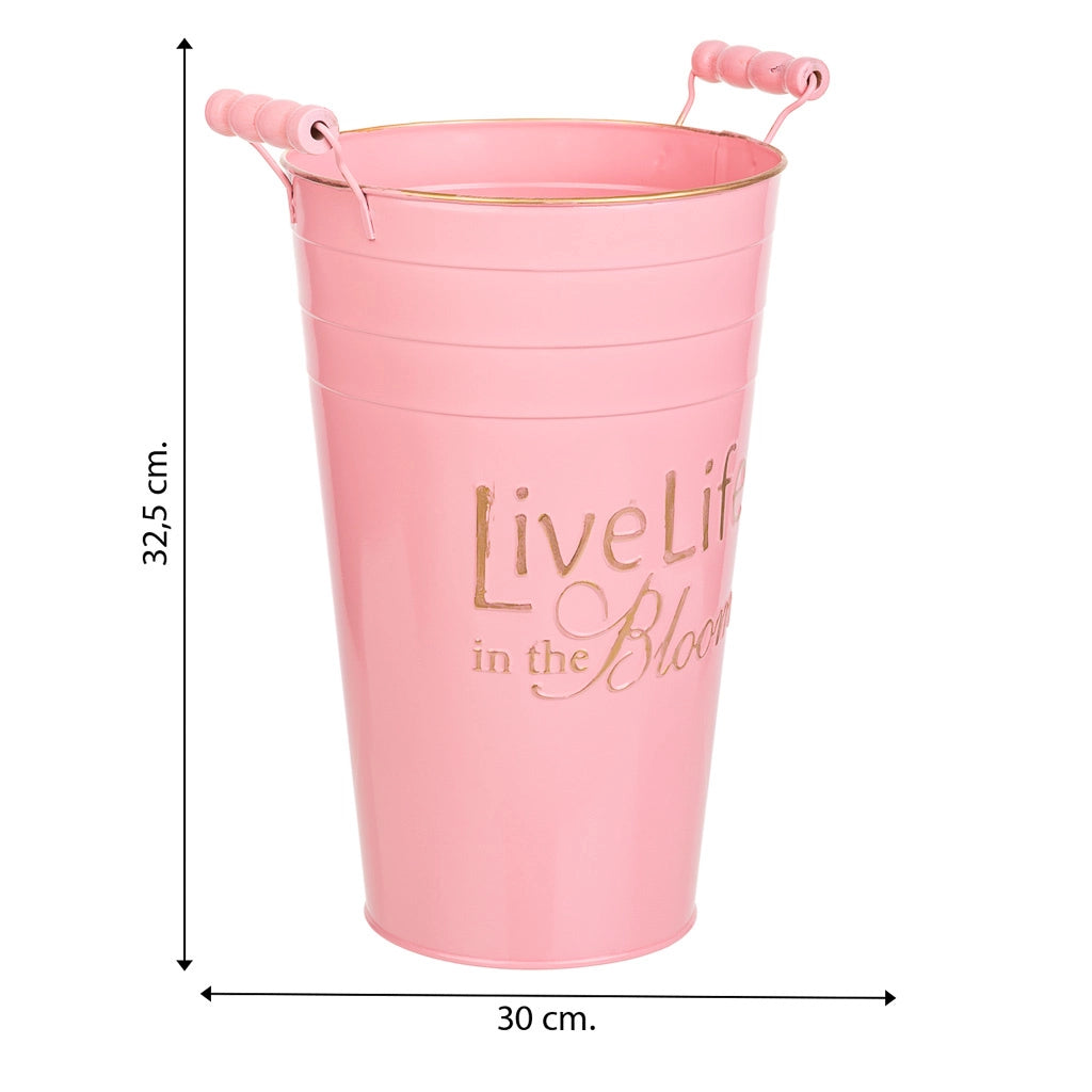 Vaso in metallo rosa 24xd19x30/32,5hb:13