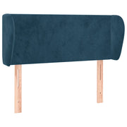 Testiera | Testata ad Orecchio Blu Scuro 93x23x78/88 cm in Velluto
