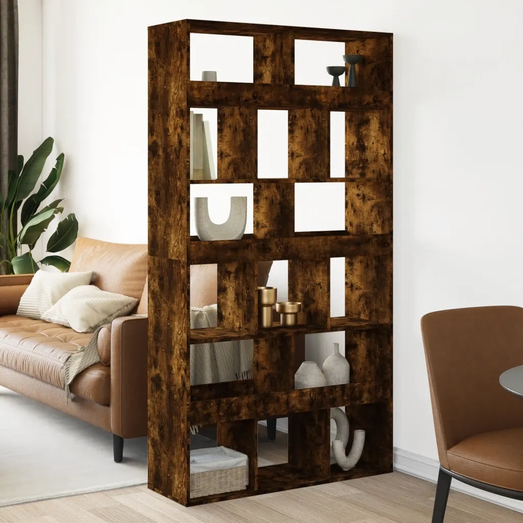 Libreria-Scaffale per Libri-Mobile di Stoccaggio Rovere Fumo 100x33x187,5 cm in Truciolato 175454