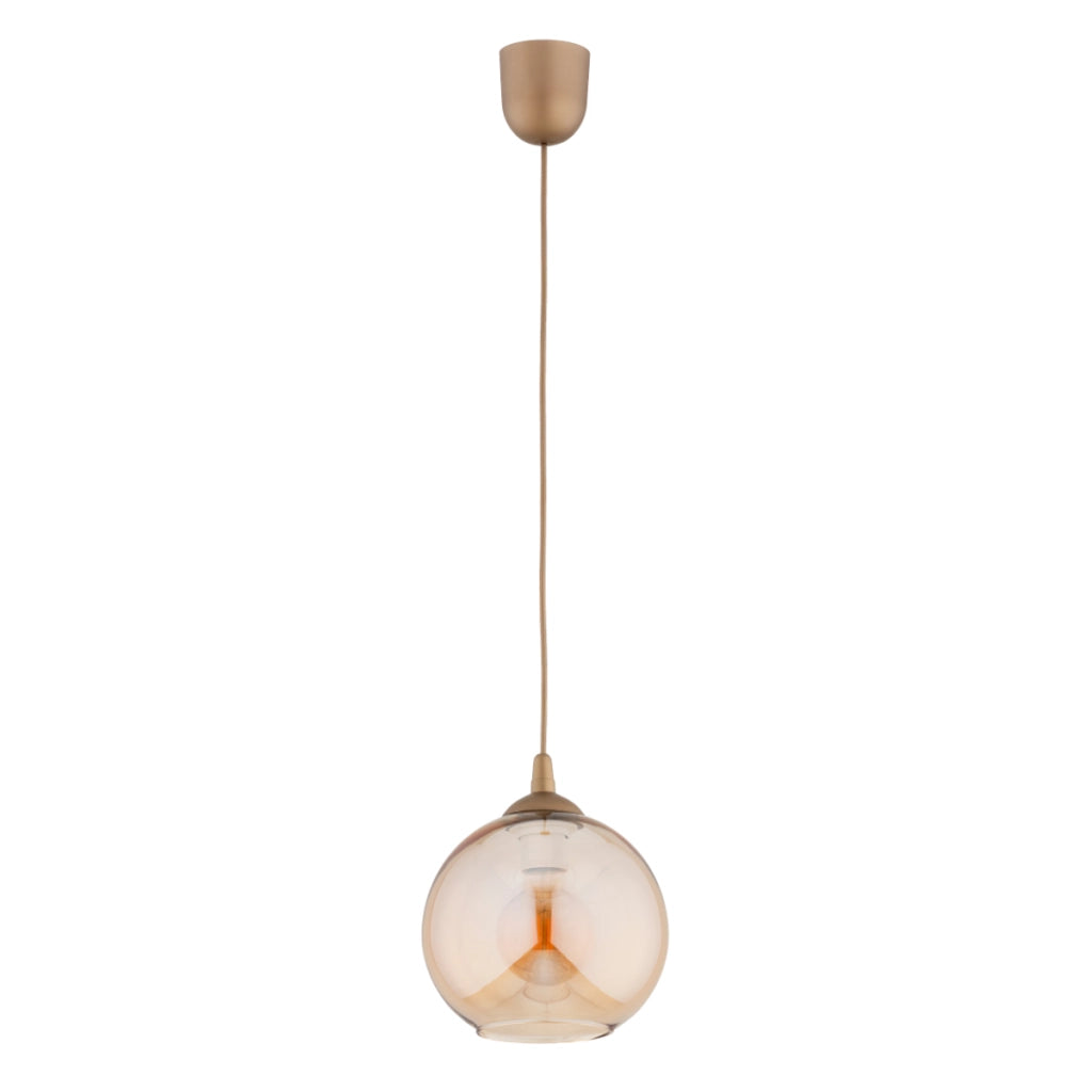 Lampada a sospensione moderna oro sfera ambra E27 Wena Alfa