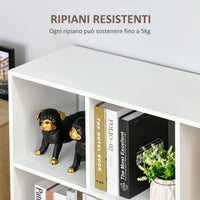 Mobile Libreria Portaoggetti a 3 Livelli e 8 Ripiani Totali 97,5x30x100 cm in MDF Bianco