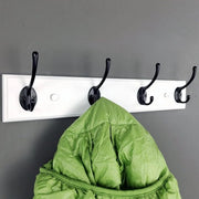 Wandkapstok in legno con 4 ganci - moderna cabina armadio per ingresso - 44 cm - colore bianco