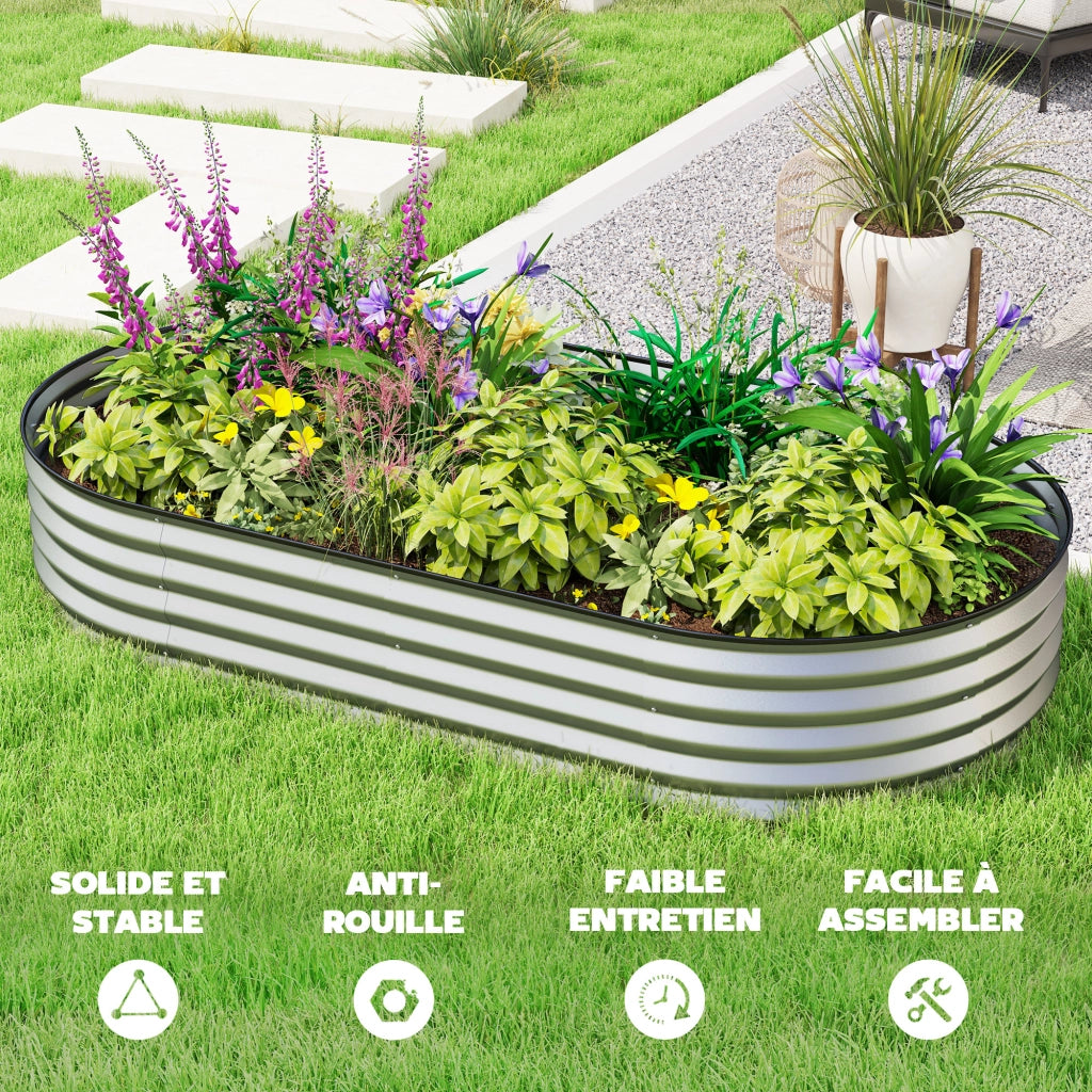 Letto da giardino in acciaio ¨C Minimal ¨C 181x93x30 cm argento