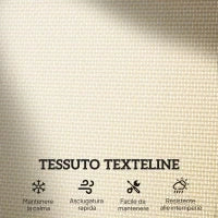 Panchina a Dondolo da Giardino a 2 Posti in Metallo e Tessuto a Rete Traspirante, 120x70x85cm, Beige