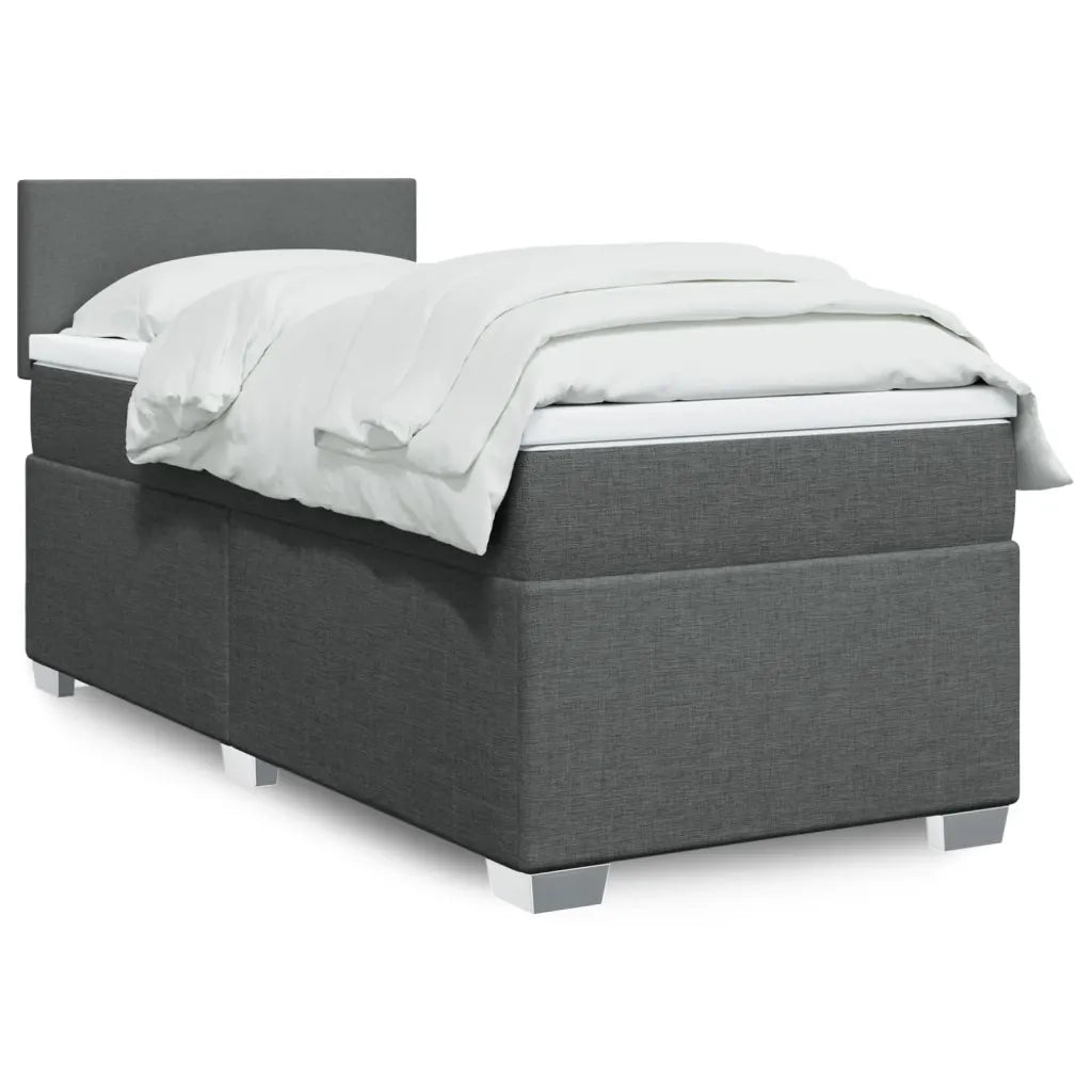 Giroletto a Molle con Materasso Grigio Scuro 90x190 cm Tessuto 3285737