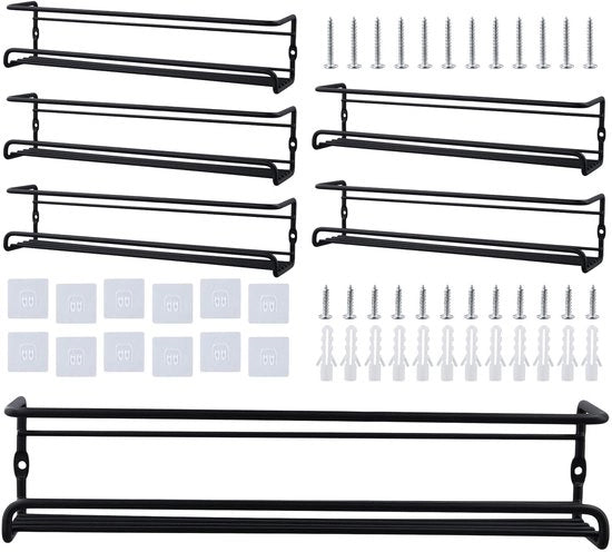 Set di 6 Specchi per Spezie Ossidrico - 29 x 6,5 x 6,5 cm - Costruito con Acciaio di Alta Qualità