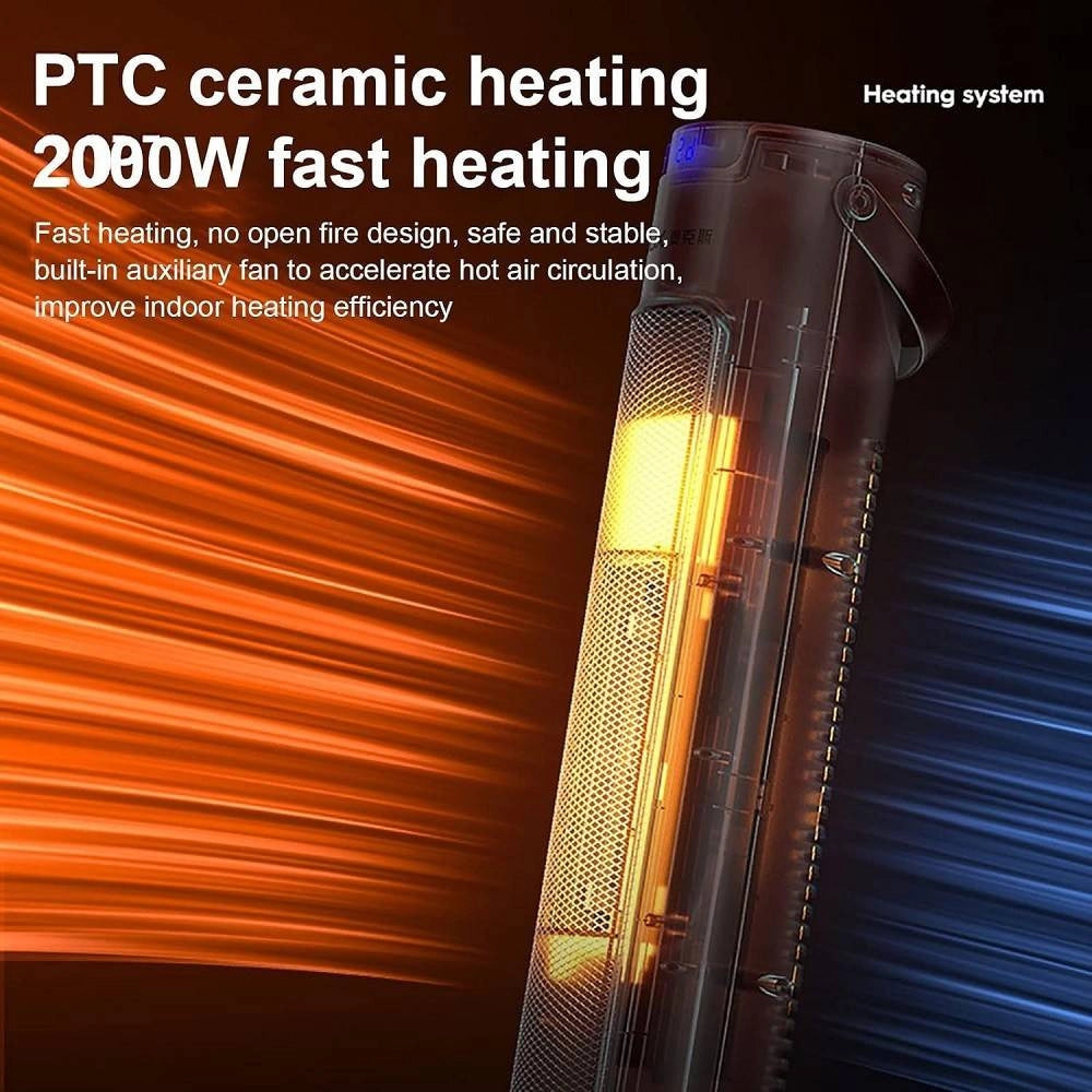 Trade Shop - Termoventilatore Stufetta Elettrica Ceramico Caldo Oscillazione 60° 3 Modalità -