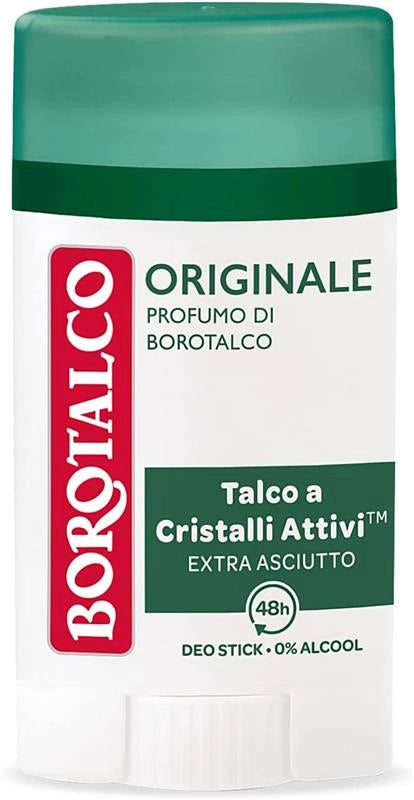BOROTALCO DEODORANTE STICK ORIGINALE NO ALCOOL E SALI DI ALLUMINIO TRIPLA PROTEZIONE ASCIUTTA PROFUMO DI BOROTALCO 40 ML