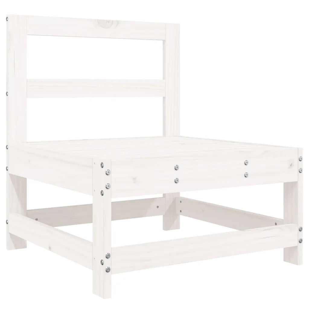 Salotto da Giardino-Set Salotto da Giardino 3 pz Bianco in Legno Massello di Pino 609051