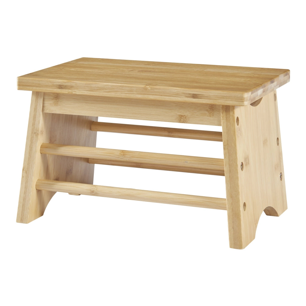 Sgabello Basso Ryslinge Poggiapiedi in Bambù Naturale 33 x 21,5 x 20 cm [en.casa]