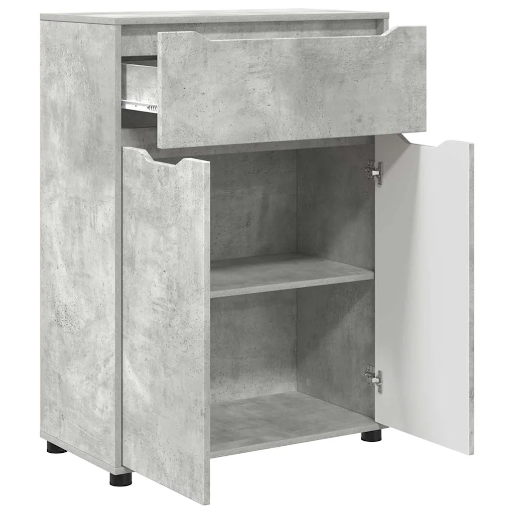 Mobile da Bagno con porta Grigio cemento 72,5 x 36,5 x 100 cm