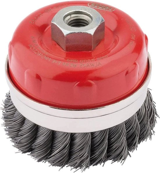 Pannenborstel a vortice 100 mm x M14 a spirale per uso professionale