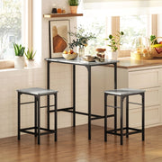 TAVOLO BAR Set da 3 pezzi 80x50x87 cm Grigio Acciaio