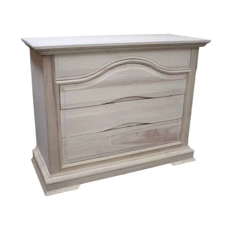 cassettiera classica 4 cassetti legno grezzo 125x52x99 (495) - Mobili 2G