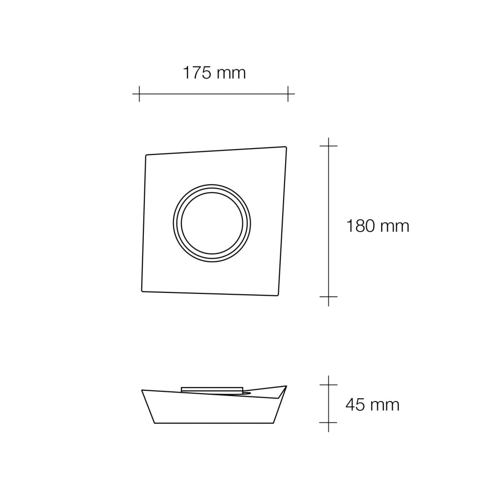 ANCHISE lampada da Soffitto 1 Luce in gesso bianco attacco GX53 18x17,5cm
