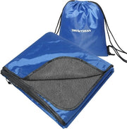Decko impermeabile a maglia di pile con cappuccio per uso esterno - Tenda da picnic portatile - Impermeabile e resistente al vento - Per camping, sport e festival - Blu - 79 x 55 pollici