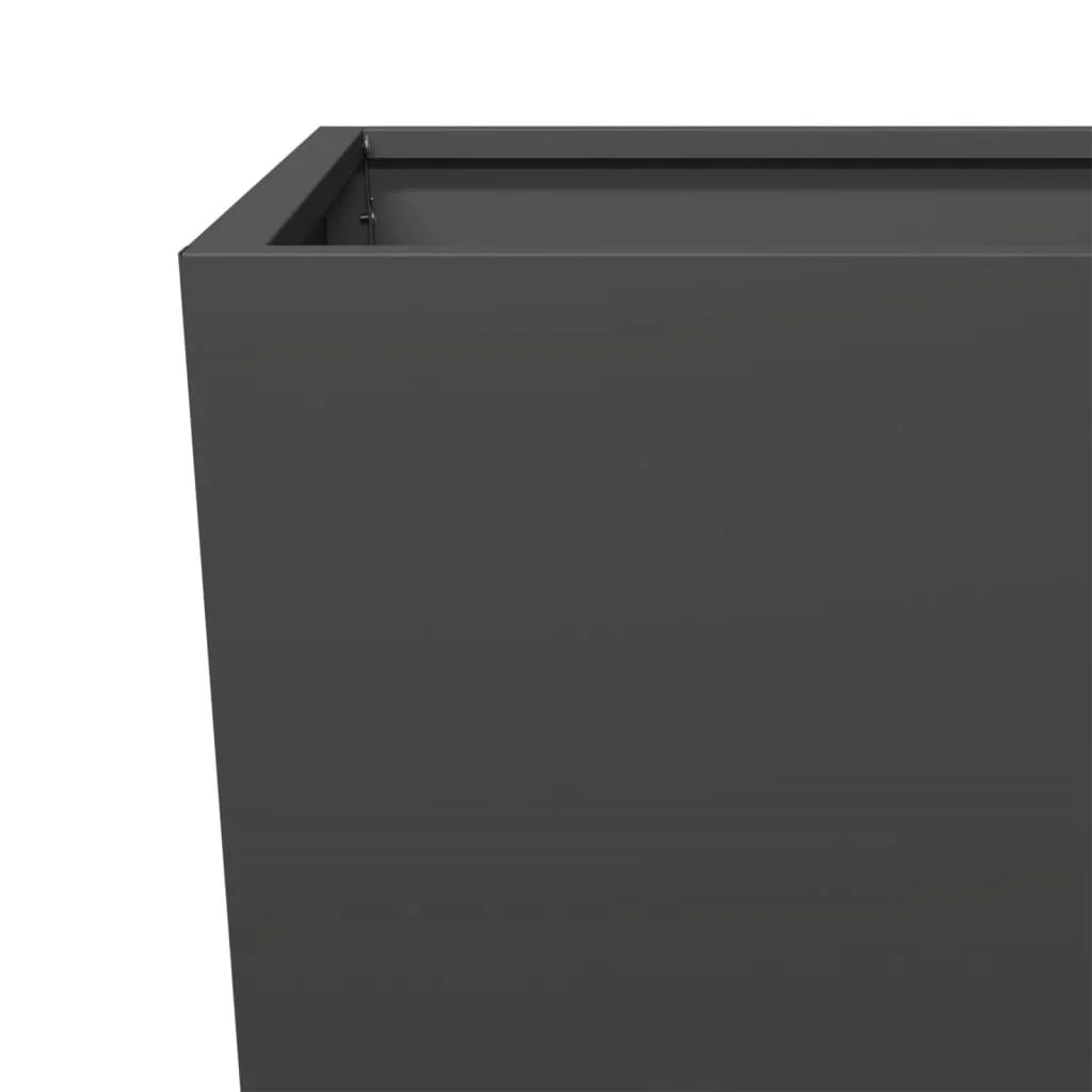 Fioriera rialzata per piante fiori giardino terrazze set da 2 35 x 35 x 75 cm acciaio nero 02_0038941
