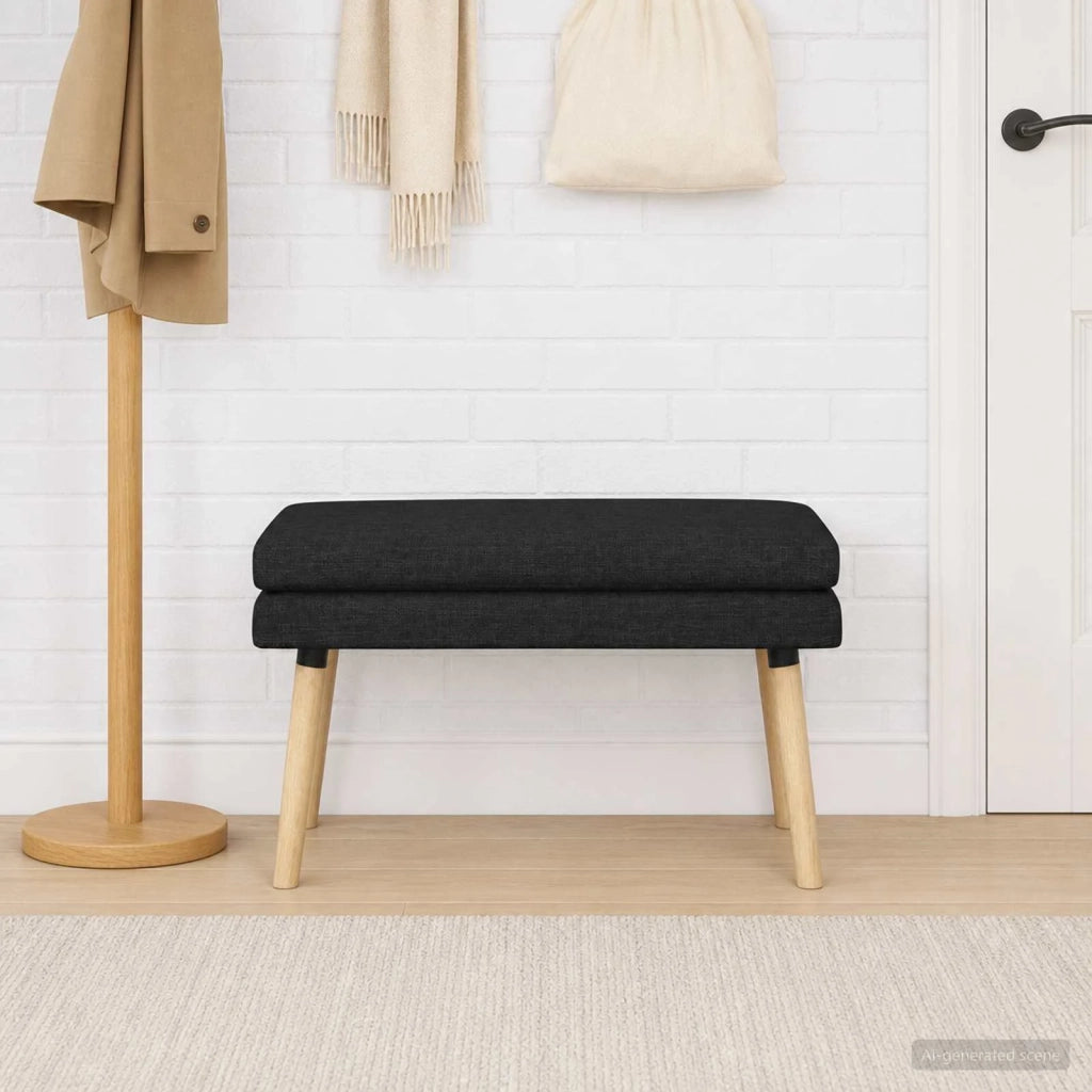 Panchina a doppio strato Nero 80 x 40 x 47 cm Tessuto 42038433