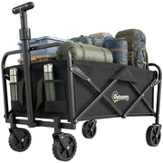 Carrello da Giardino Pleghevole con Ruote ¨C zephmum ¨C 64x42x27 cm Nero
