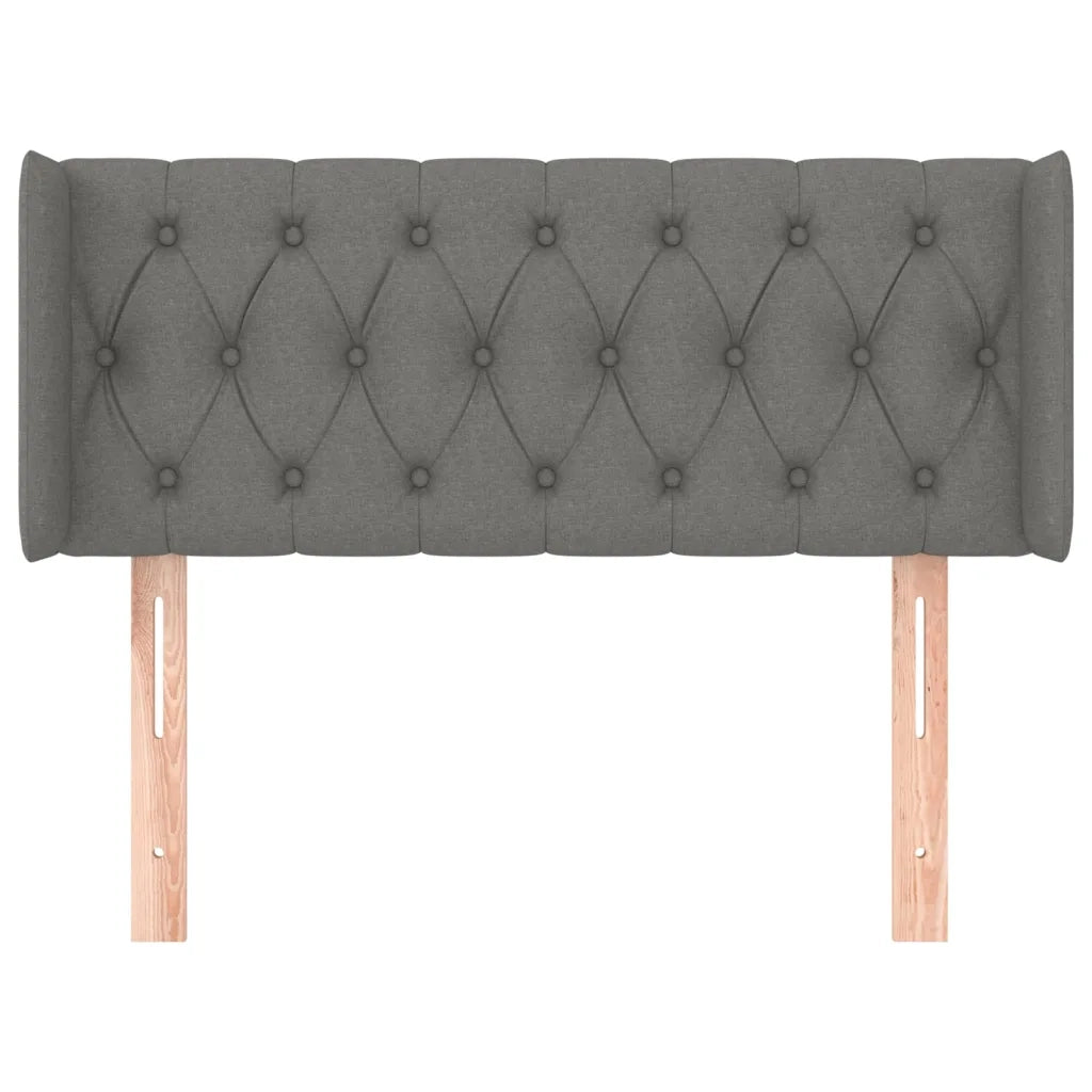 Testiera | Testata ad Orecchio Grigio Scuro 103x16x78/88 cm in Tessuto