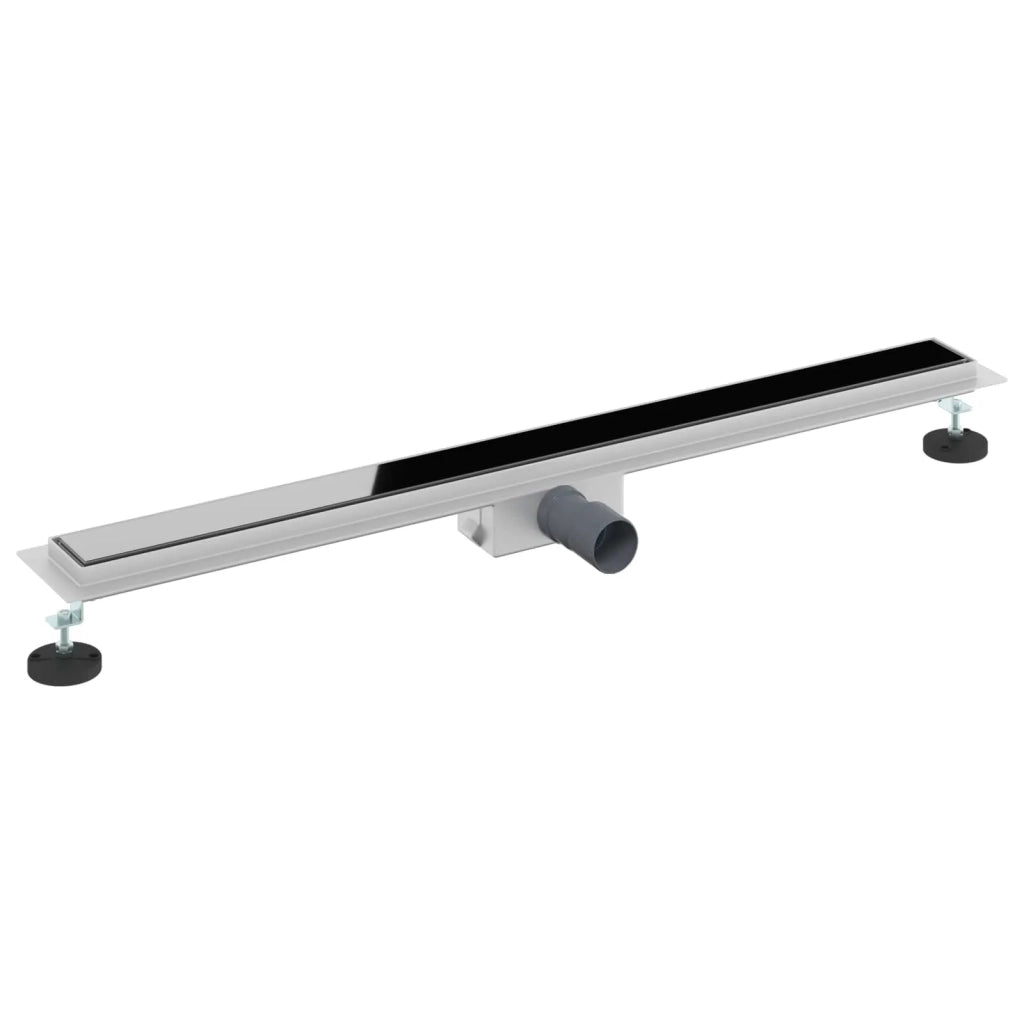 Drenaggio doccia con copertura in vetro Nero 90 cm CFW3675910
